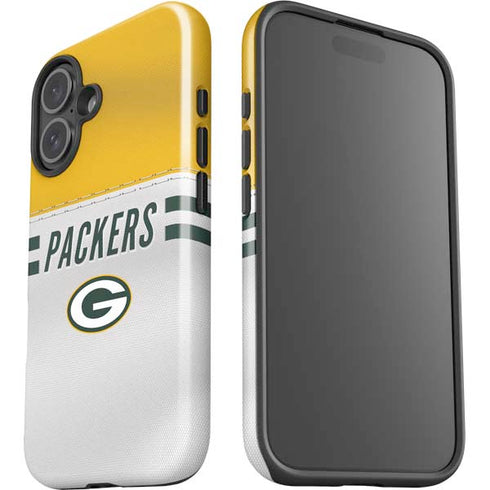 NFL Green Bay Packers White Striped iPhone 16 Plus Impact Case